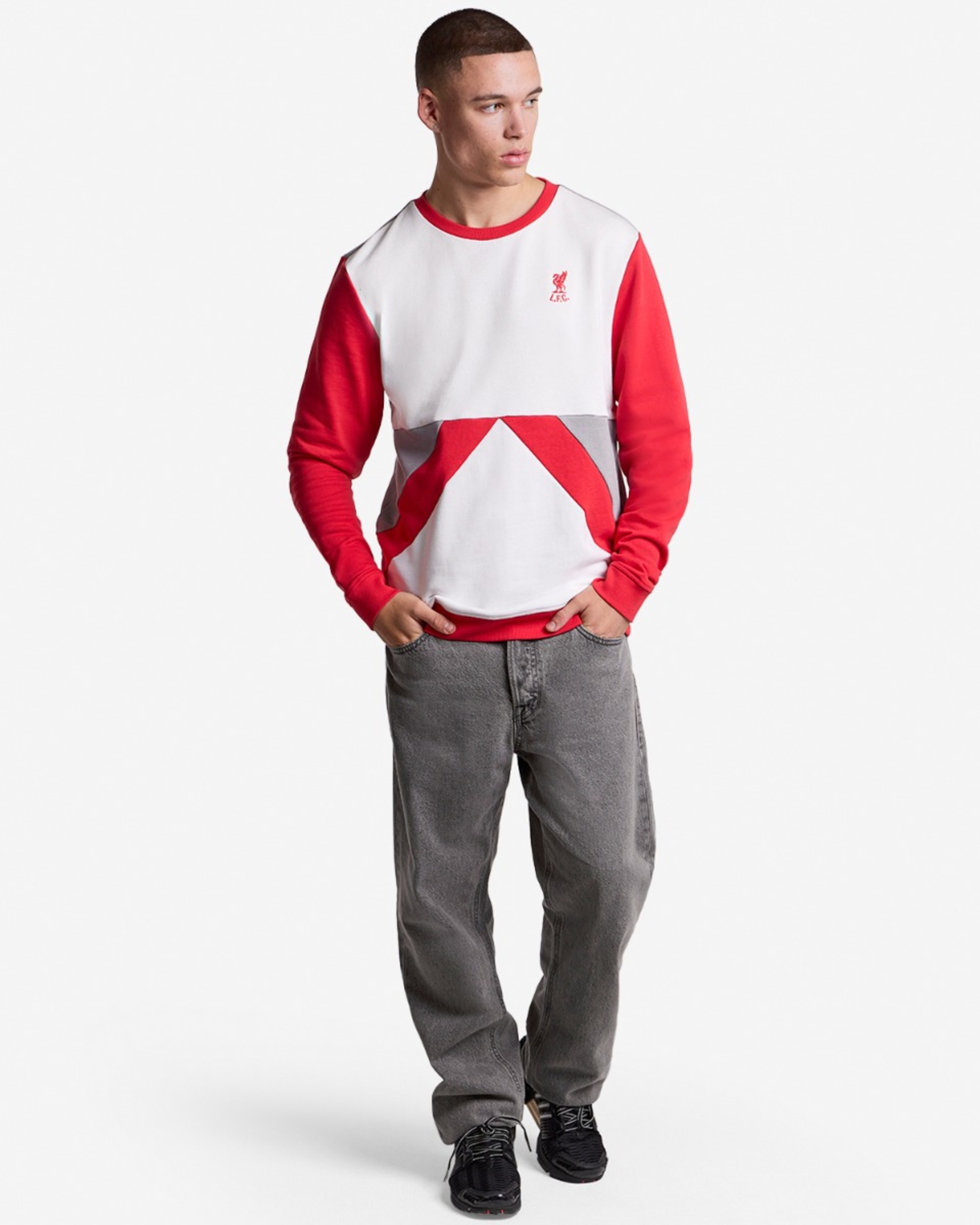 Sudadera LFC con cuello redondo de 86 paneles para hombre, color blanco - Image 3