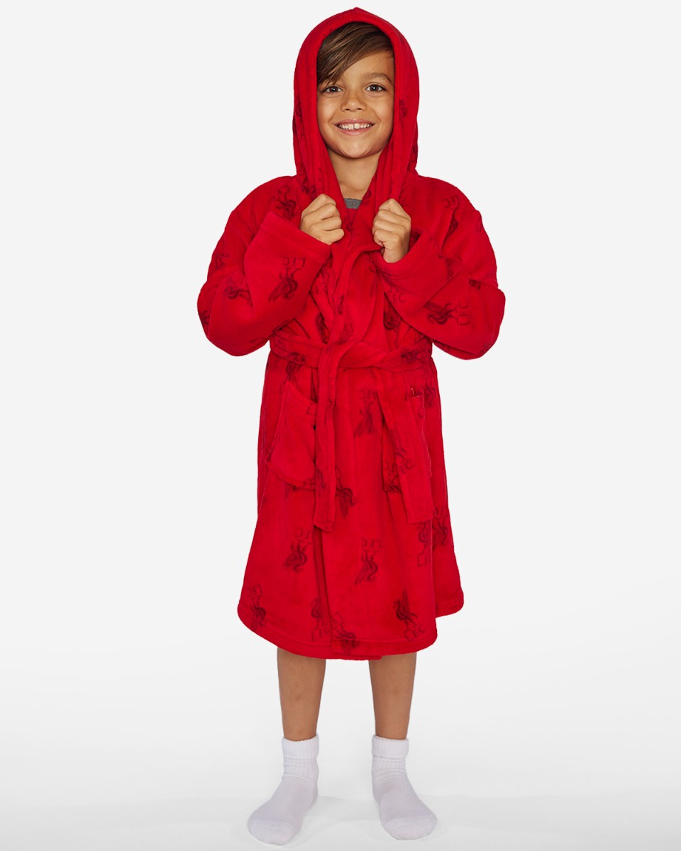 LFC Juniors Hooded Dressing Gown Red - Image 4