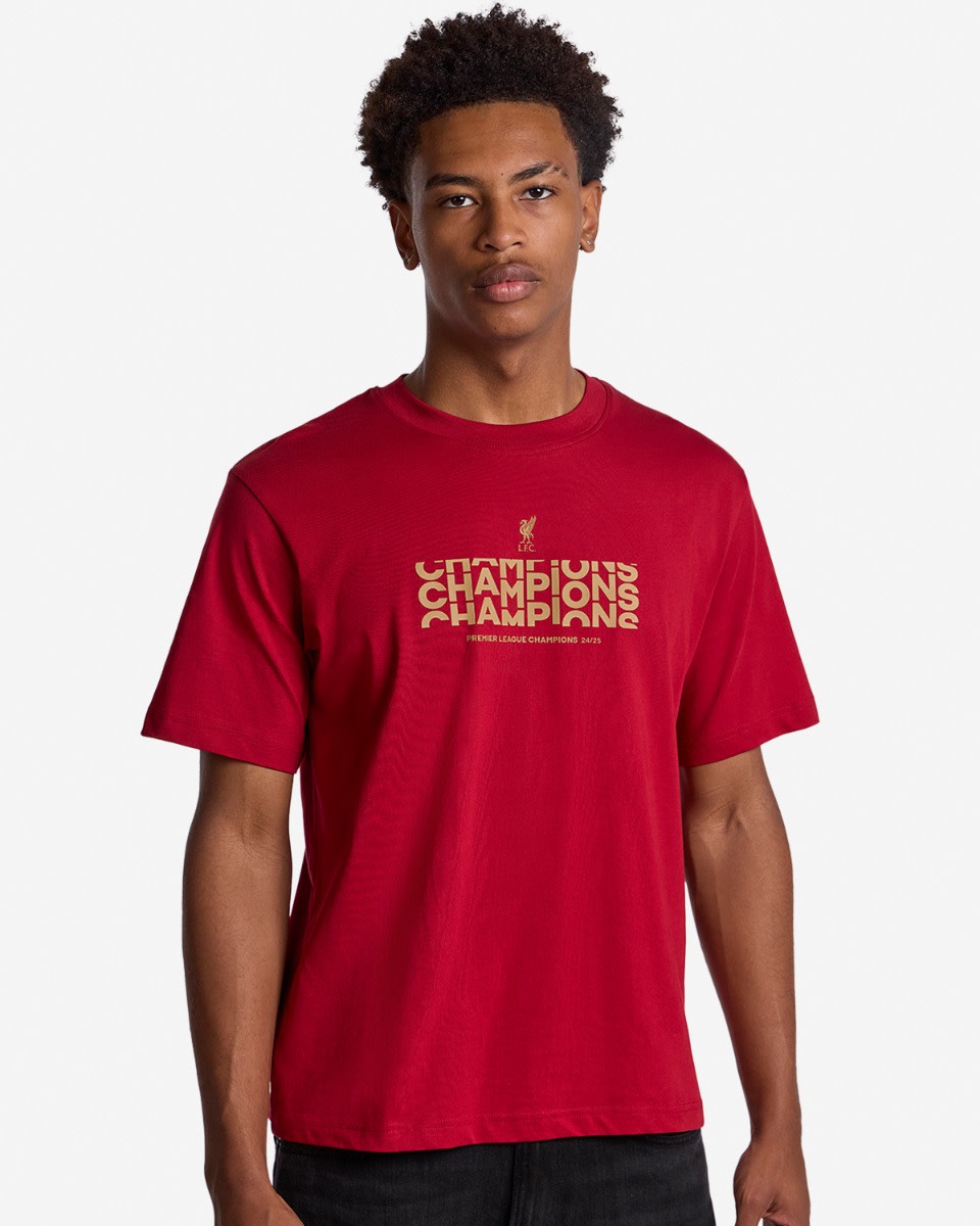 LFC Mens Champions Text Tee Red - Image 1