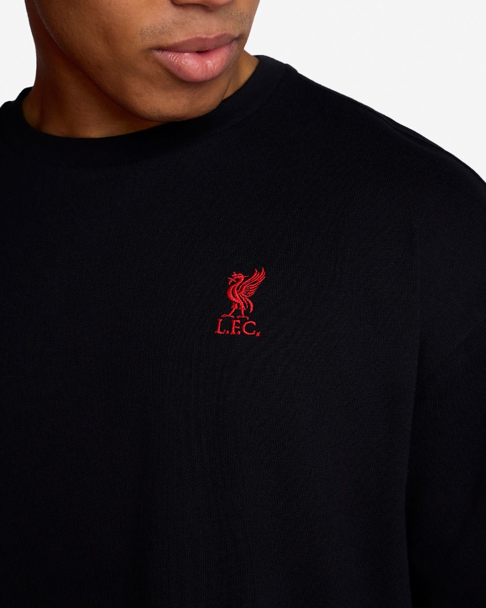 LFC Mens Liverbird Emblem Oversized Tee Black - Image 2