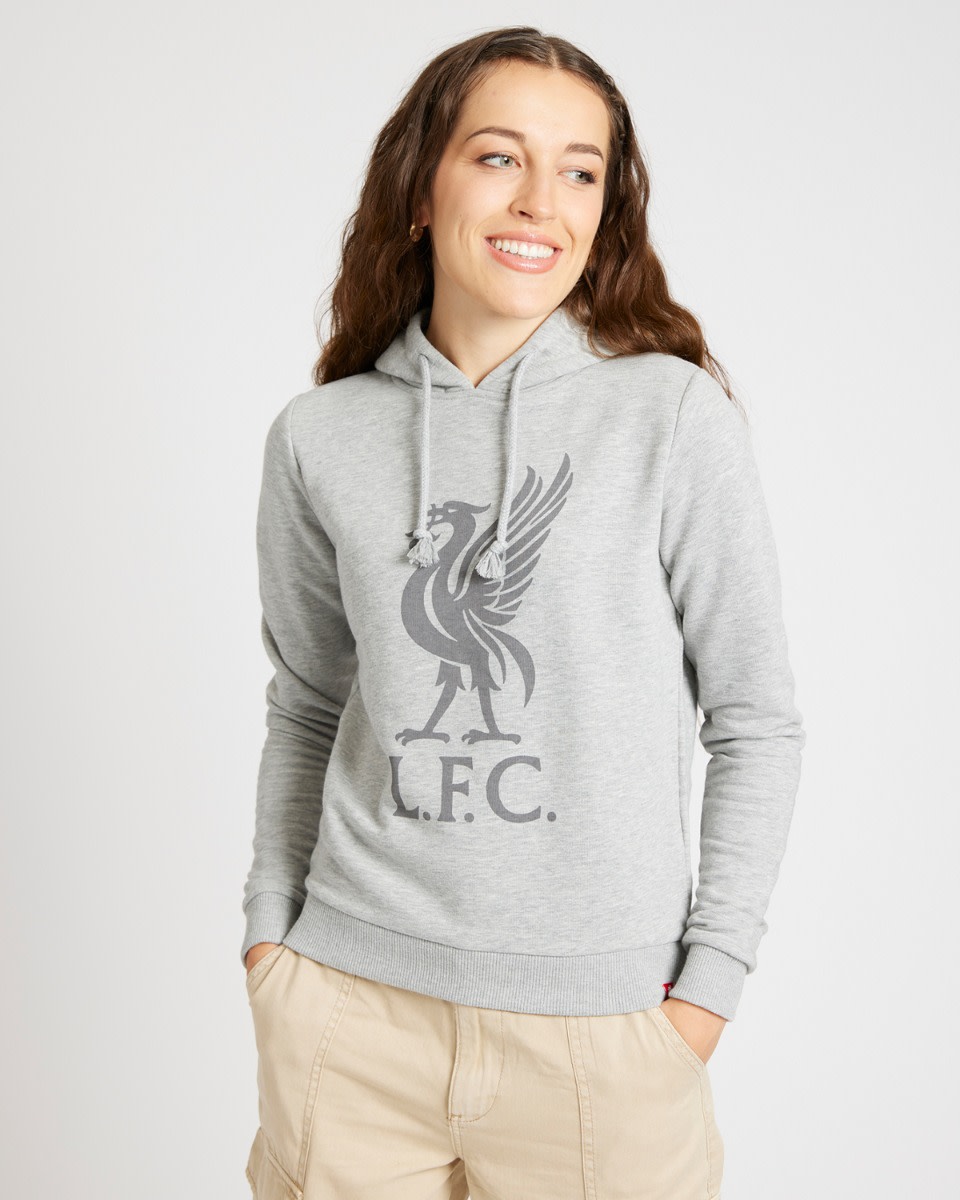 LFC Womens Liverbird Grey Marl Hoody - Image 1