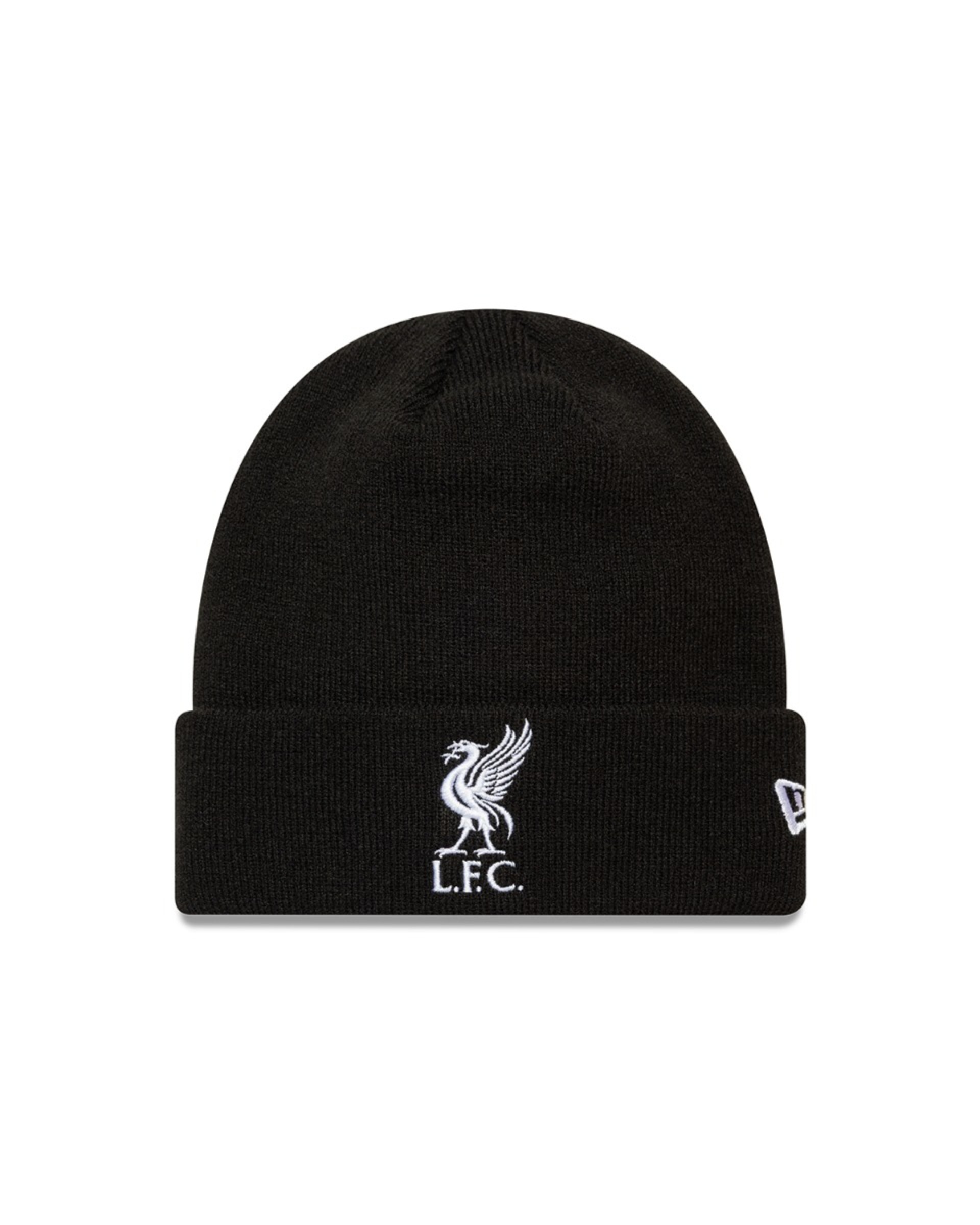 LFC New Era Liverbird Manschetstrik BEANIE Sort & Hvid - Image 1