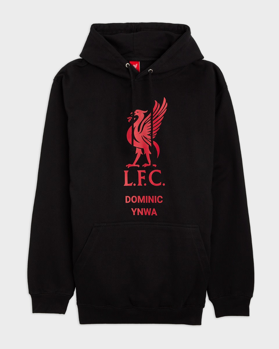 LFC Red Liverbird Personalised Black Hoody - Image 2