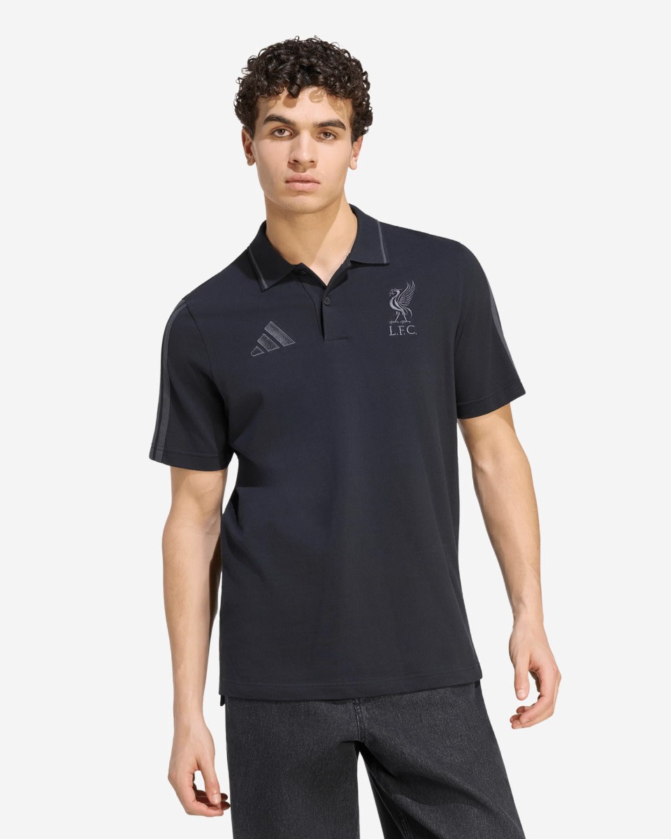 LFC adidas Adults 26/27 DNA Polo Black - Image 1