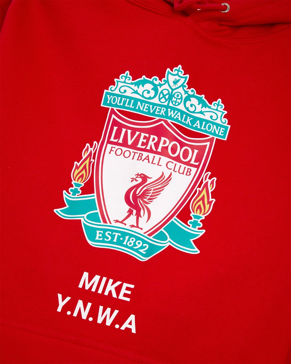 LFC Crest Personalised Red Hoody - Image 3