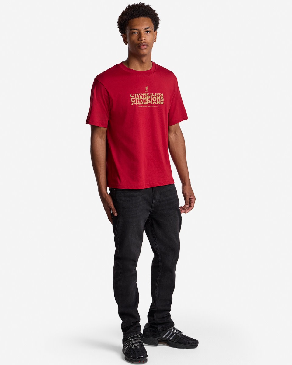 LFC Mens Champions Text Tee Red - Image 4