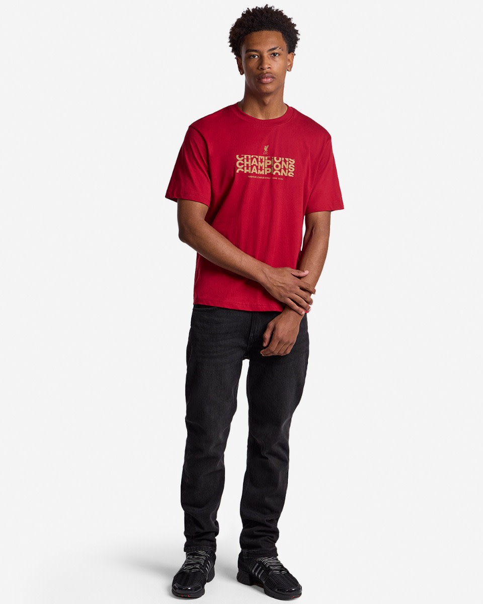 LFC Mens Champions Text Tee Red - Image 3