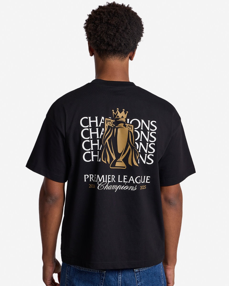 LFC Mens Champions Trophy Oversize Graphic Tee Black - Image 1