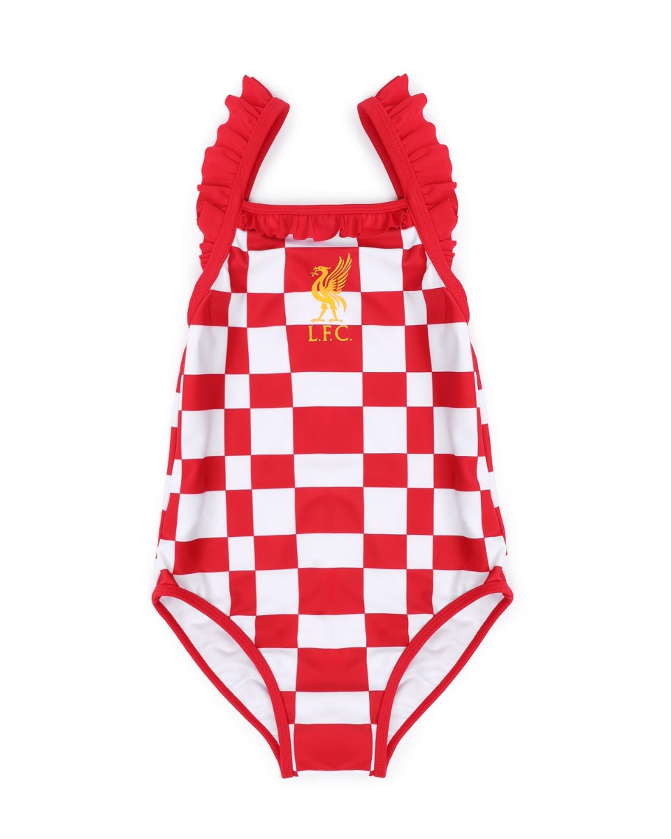 LFC Infants Check Swimming Costume Red - Image 1