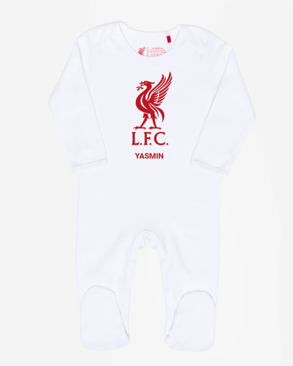 Pyjama Liverbird personnalisé LFC Baby blanc - Image 1