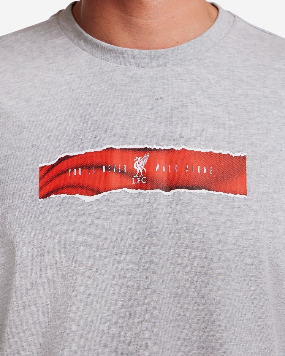 LFC Mens Oversized YNWA Wing Tee Grey Marl - Image 4
