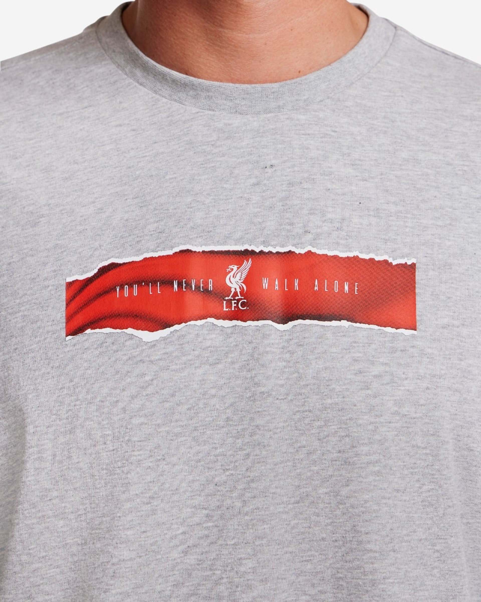 เสื้อยืดปีก YNWA รุ่นโอเวอร์ไซส์ LFC สีเทา สีน้ำตาล - Image 4