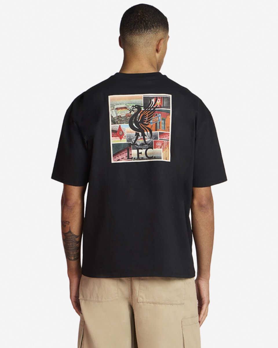 LFC Mens Oversized Anfield Photo Tee Black - Image 1