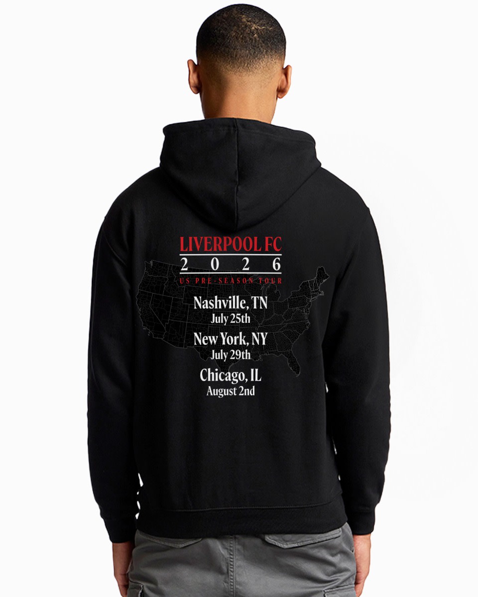 LFC Adults Pre Season Tour Hoodie Black - Image 1