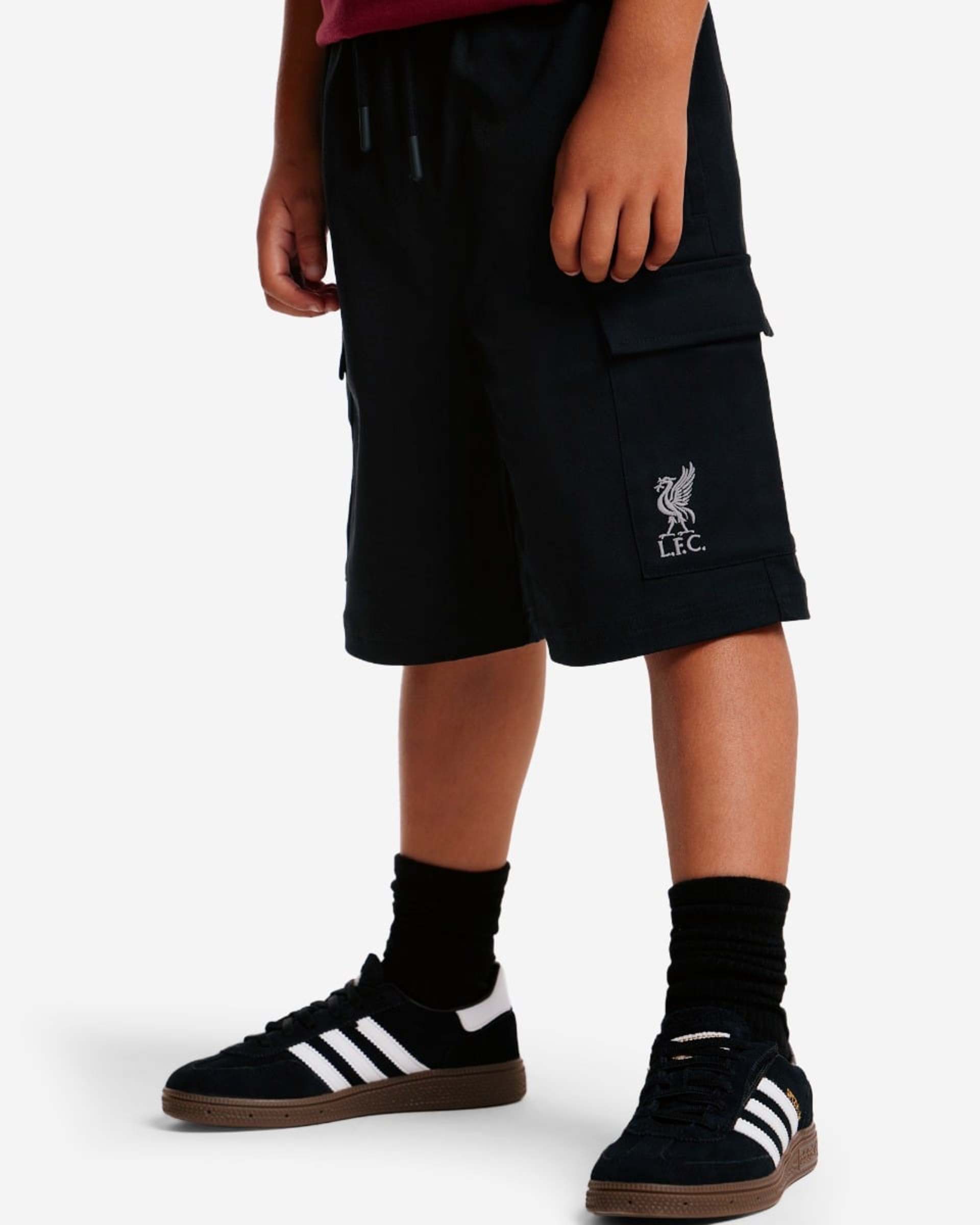 กางเกงขาสั้นผ้าใบ LFC Juniors สีดำ - Image 4
