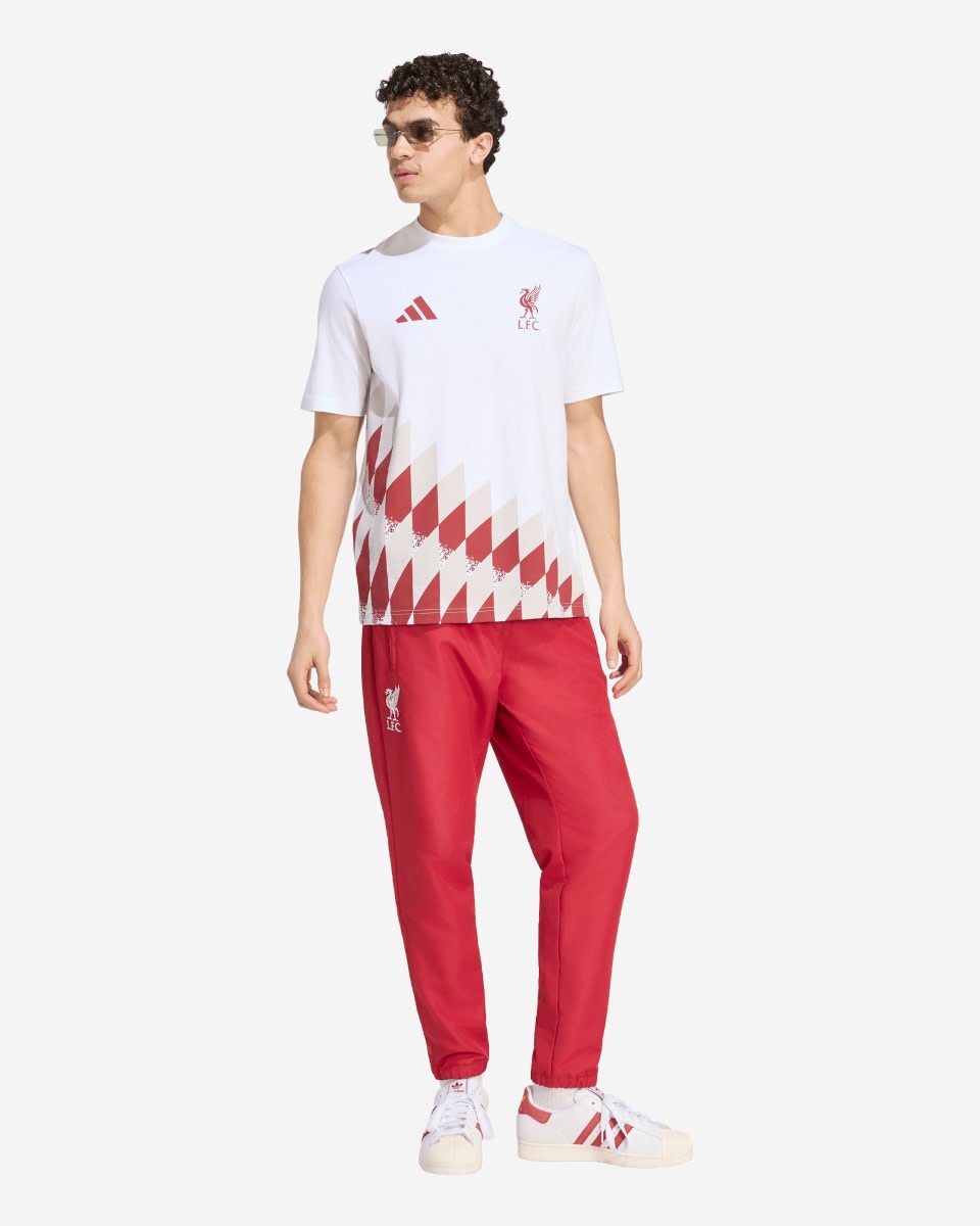 เสื้อยืดลายกราฟิกผู้ชาย 26/27 สนามกีฬา LFC adidas สีขาวและสีน้ำตาลแอคทีฟ - Image 3