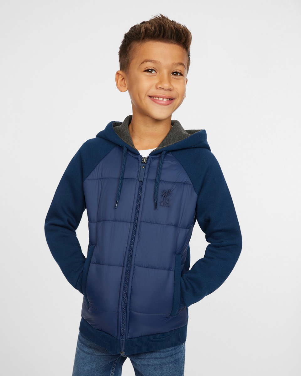 LFC Junior Navy Hybrid Hooded Jacket - Image 1