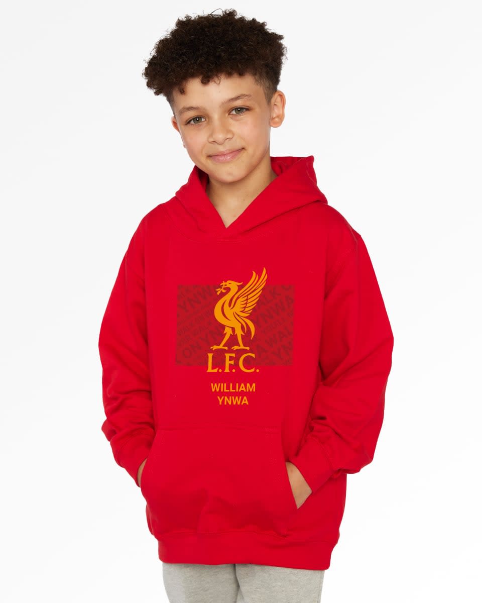 LFC Junior Liverbird Personalised Red Hoody - Image 1
