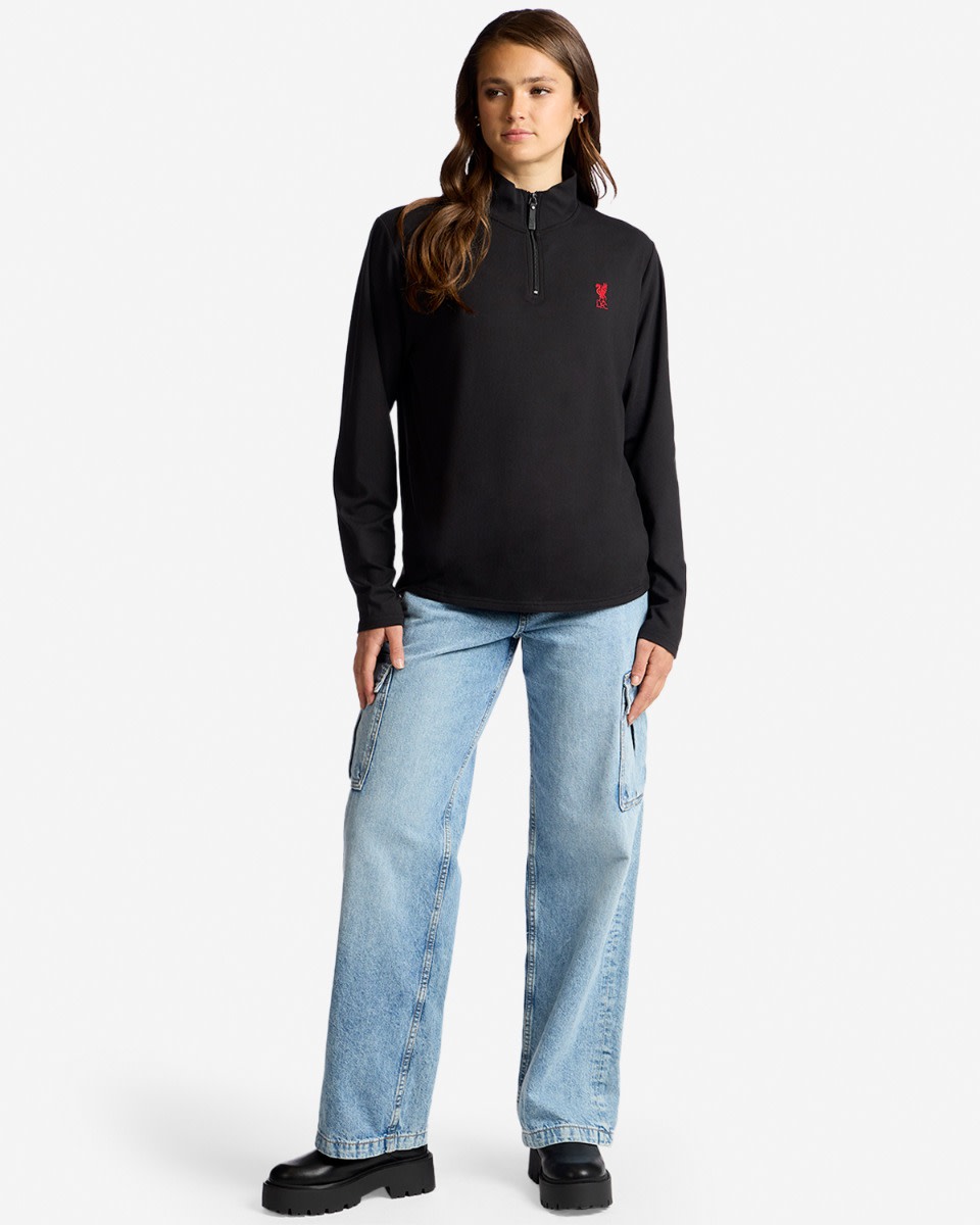 LFC Womens 1/4 Zip Fleece Black - Image 3
