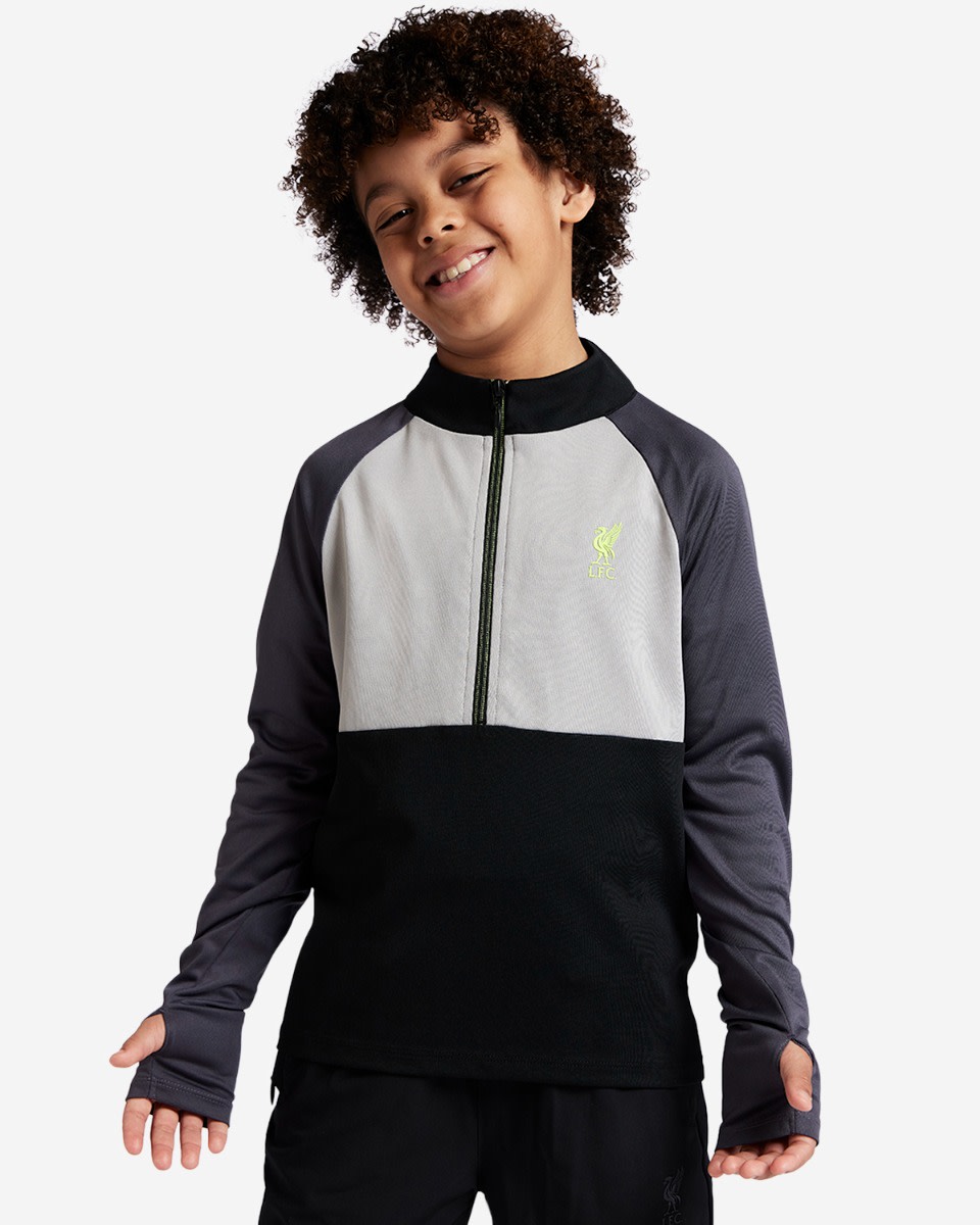 LFC Juniors 1/2 Zip Top Black & Grey - Image 1
