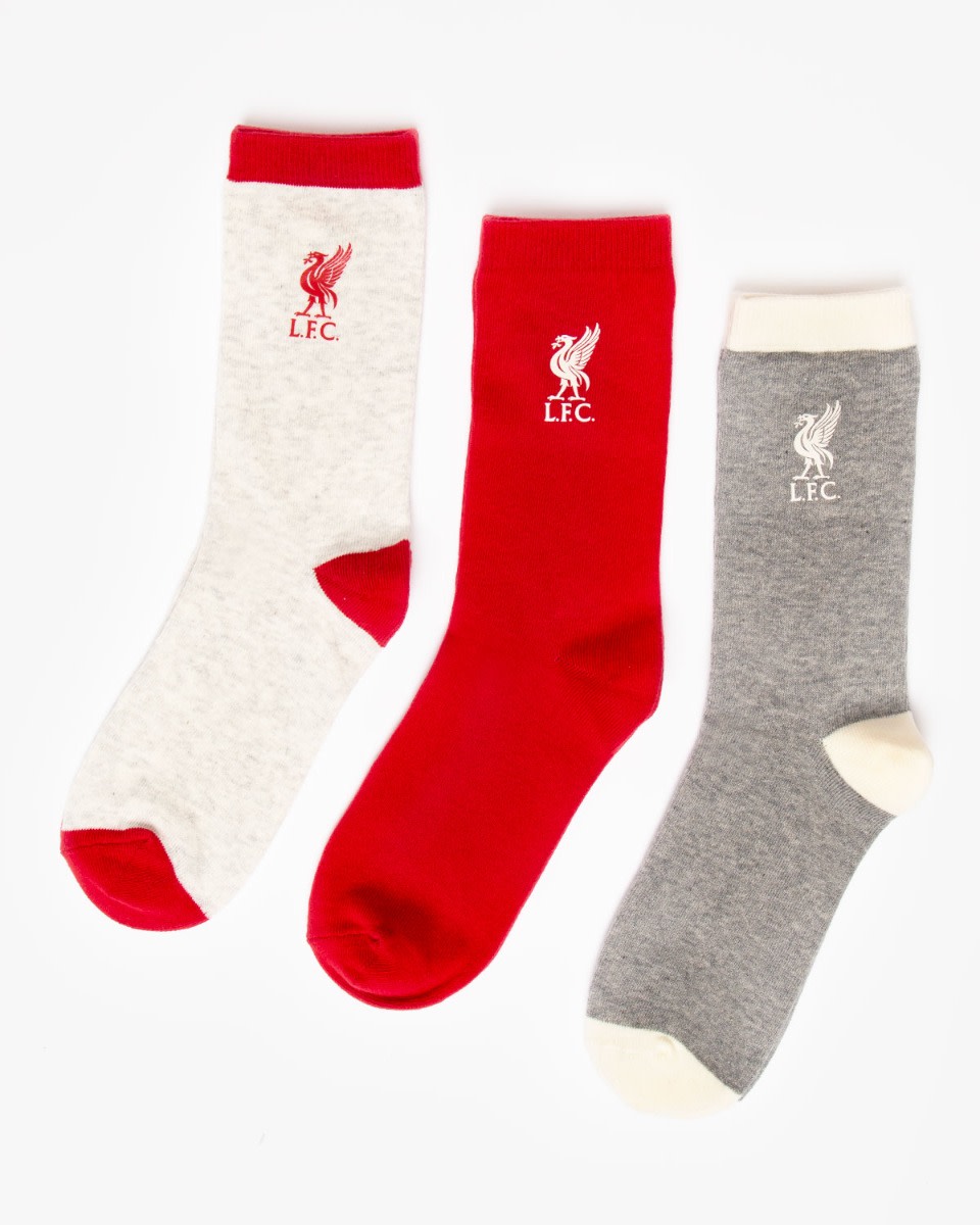 LFC Womens 3pk Crew Design Socks - Image 1
