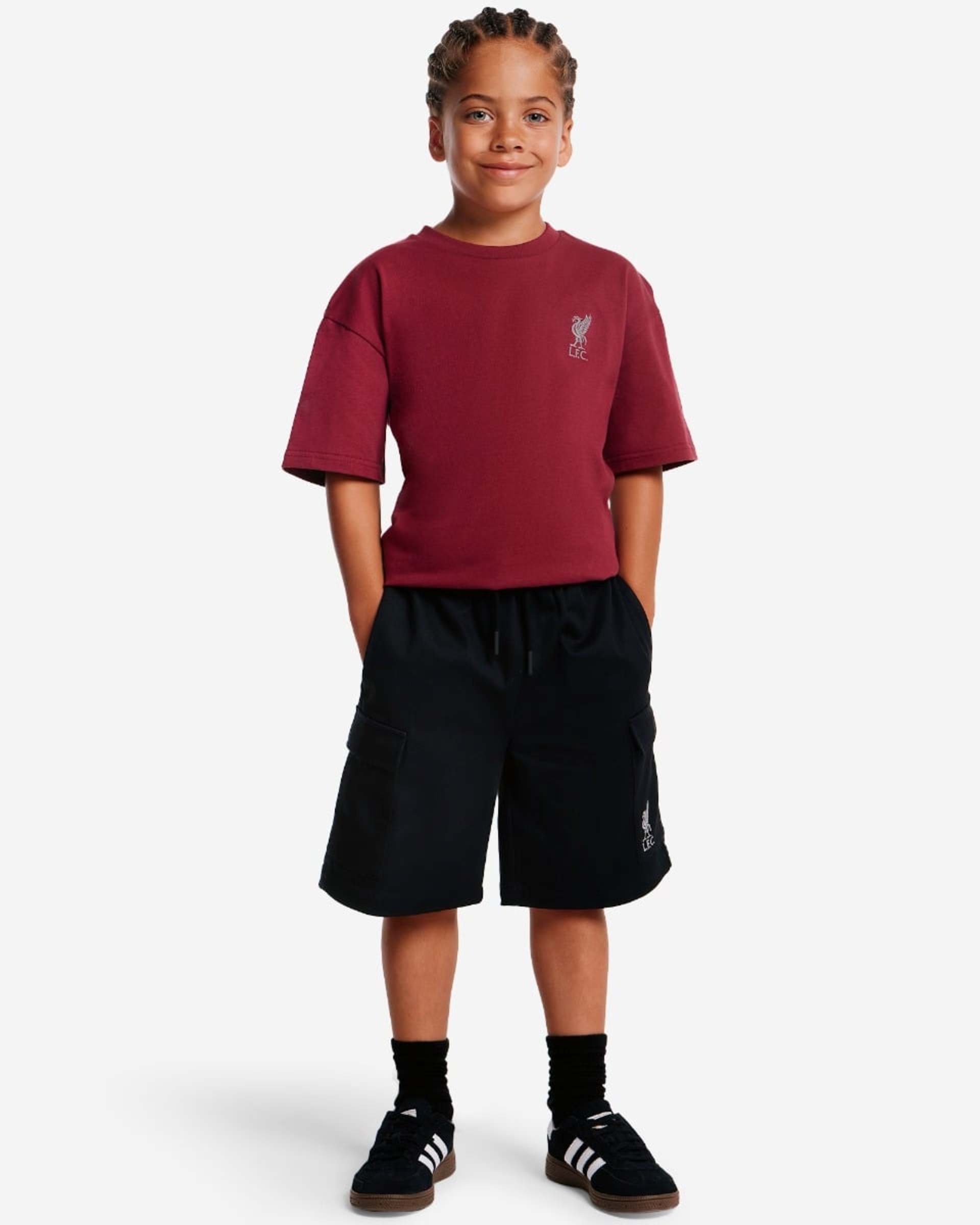กางเกงขาสั้นผ้าใบ LFC Juniors สีดำ - Image 3