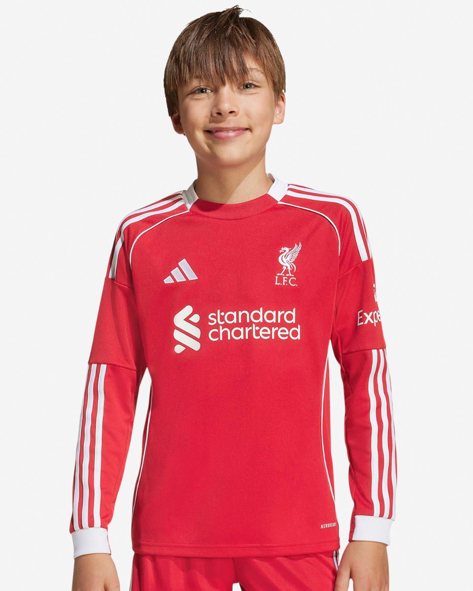 LFC adidas Youth 25/26 Home Long Sleeve Jersey - Image 3