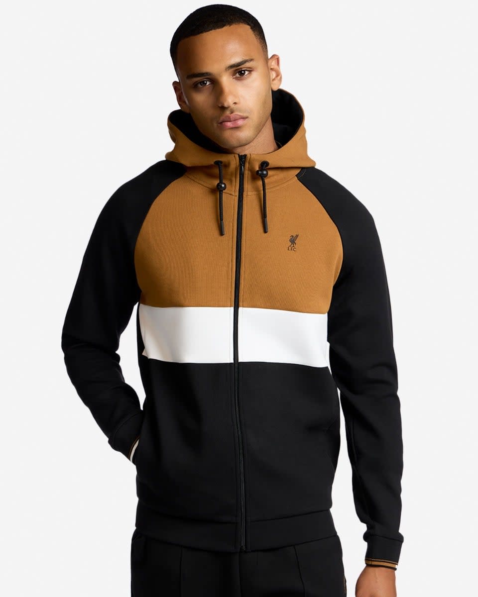 LFC Mens Colour Block Hoody Black - Image 1