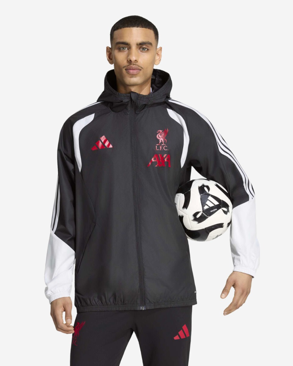 LFC adidas เสื้อแจ็คเก็ตสำหรับผู้ชาย 26/27 Tiro ทุกสภาพอากาศ สีดำ - Image 1
