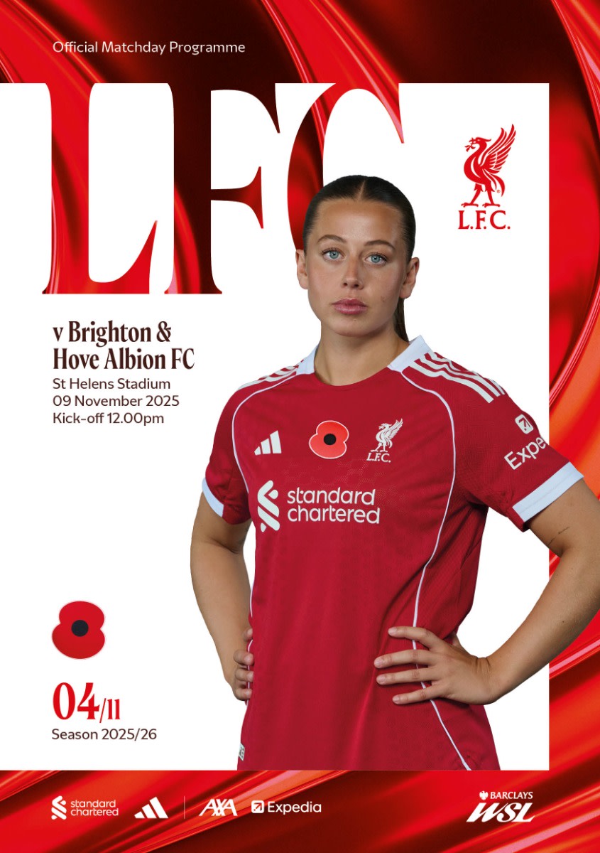 Matchday Programme - LFCW vs Brighton - WSL - 09/11/2025 - Image 1