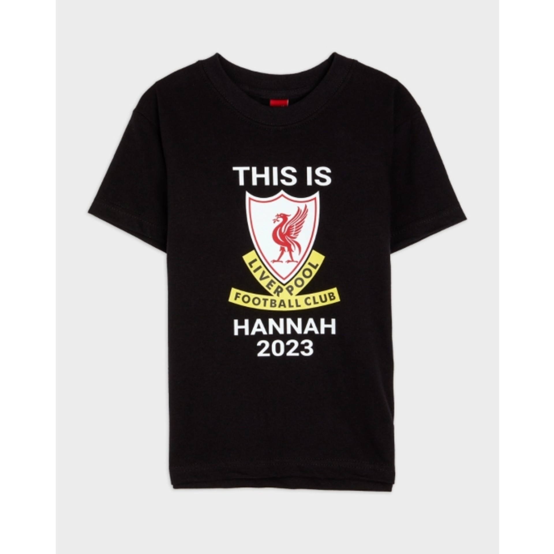 LFC Junior T-Shirt „This Is Anfield“, personalisierbar, schwarz - Image 1