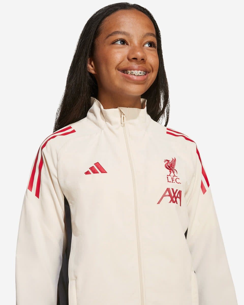 เสื้อแจ็คเก็ตฝึกอบรมในประเทศ LFC adidas Youth 25/26 สีขาว - Image 3