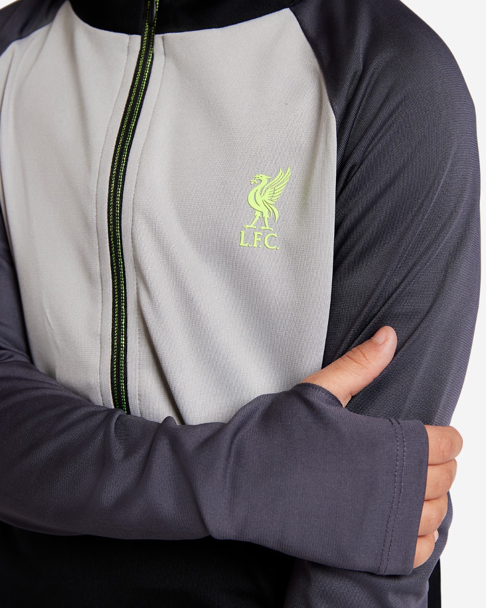 LFC Juniors 1/2 Zip Top Black & Grey - Image 2