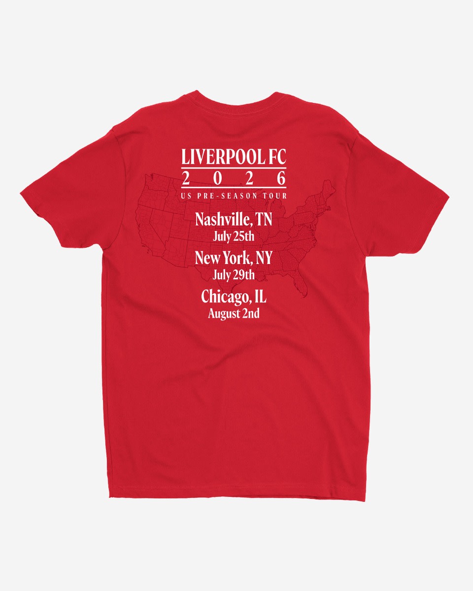 LFC 成人季前巡回赛 T 恤红色 - Image 3