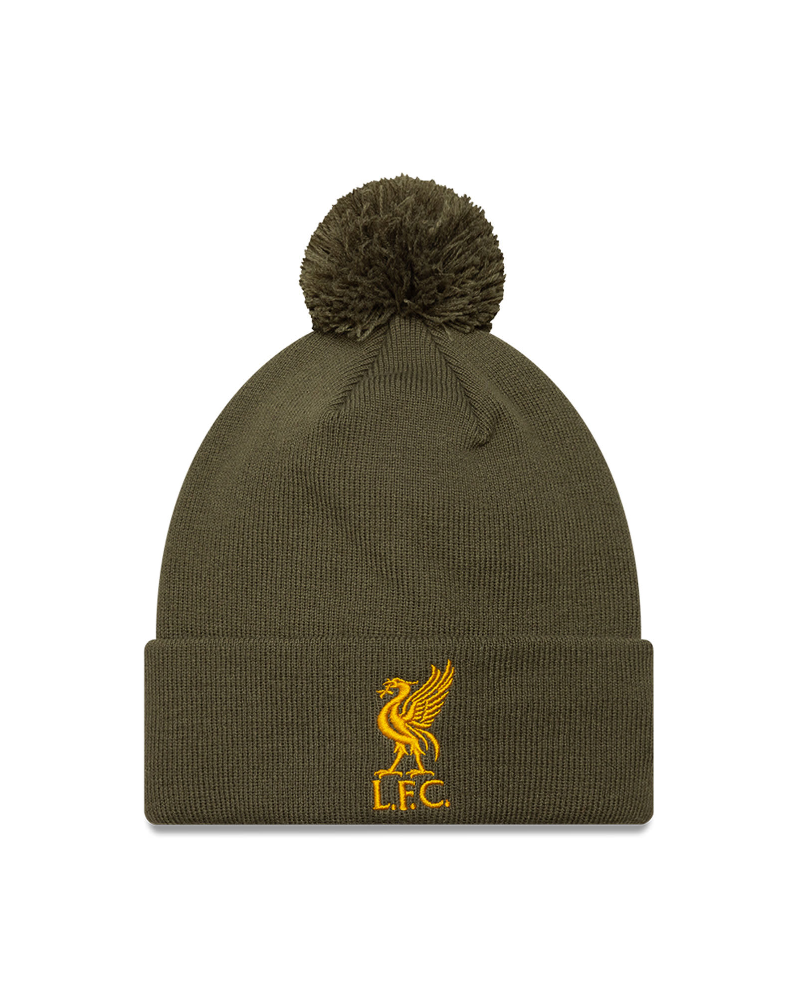 Bonnet LFC New Era avec manchette à pompons pour adultes, olive - Image 1