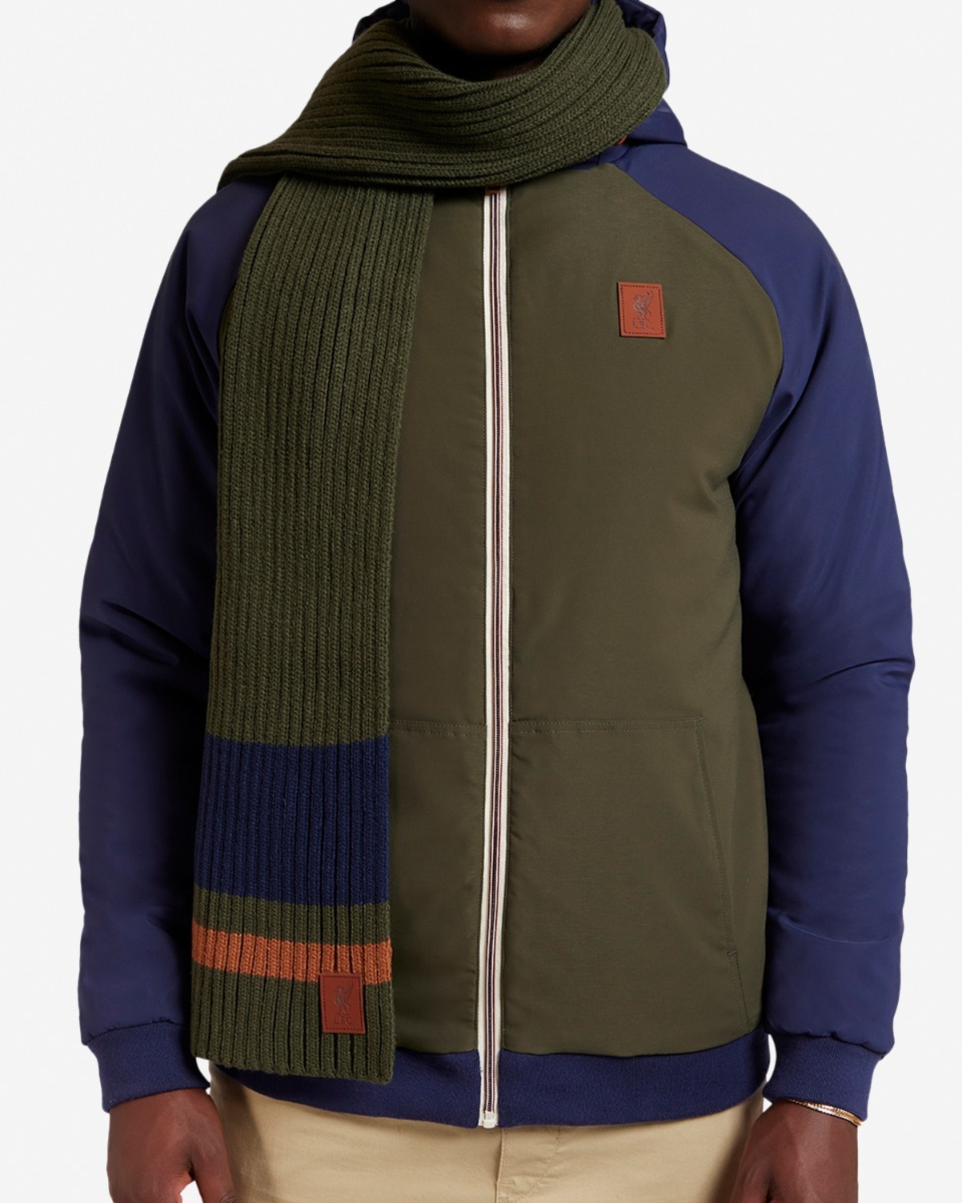 LFC Rippstrickschal für Erwachsene Khaki - Image 3