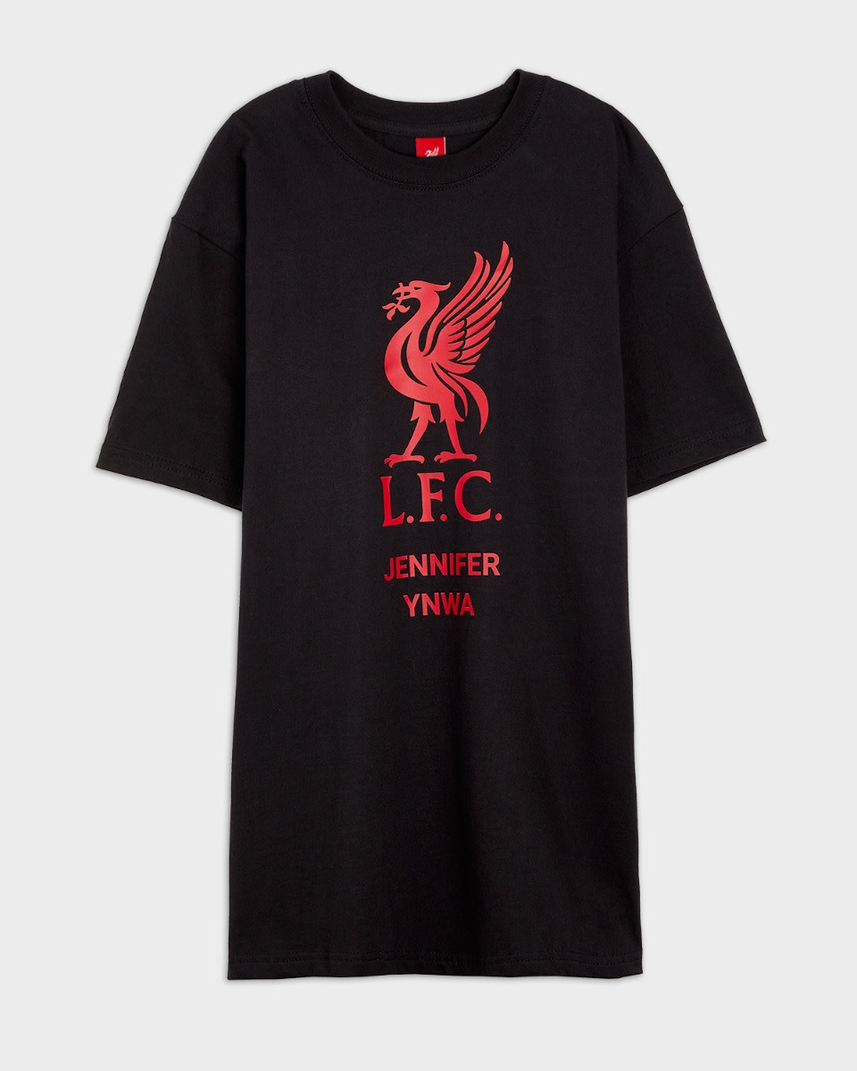 LFC Red Liverbird personlig sort T-shirt - Image 2