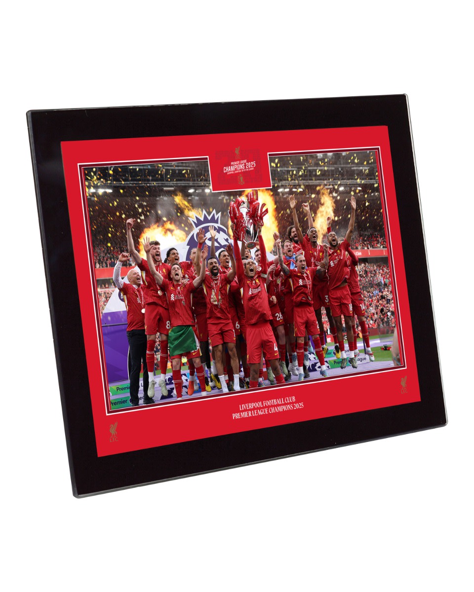 LFC Premier League Trophy Lift 8 x 6 Glass Image - Image 1