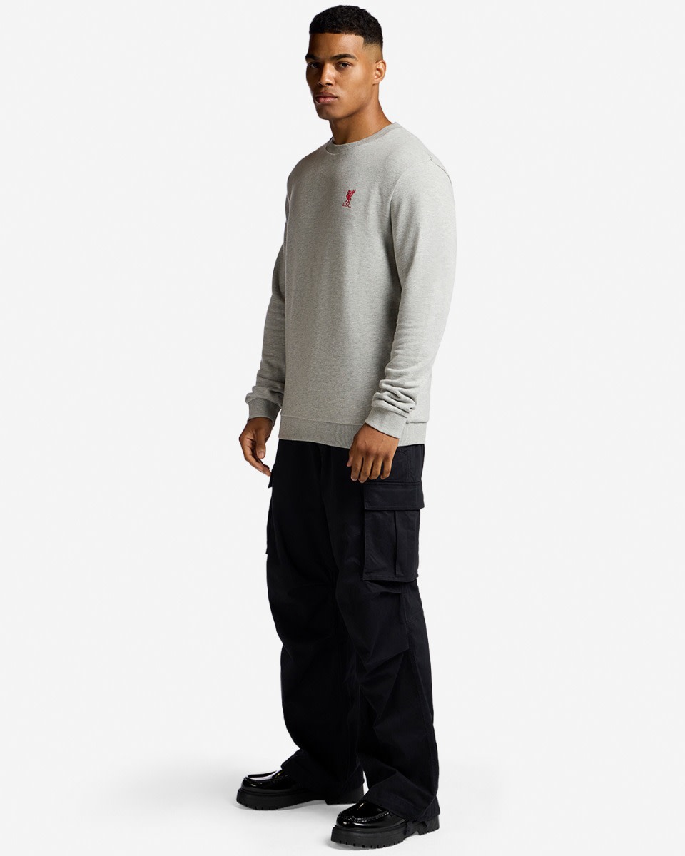 LFC Crew Neck Grey Marl Sweatshirt - Image 4