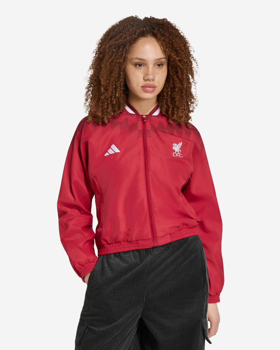 LFC adidas Womens 26/27 Stadium Track Top Active Maroon - Image 1