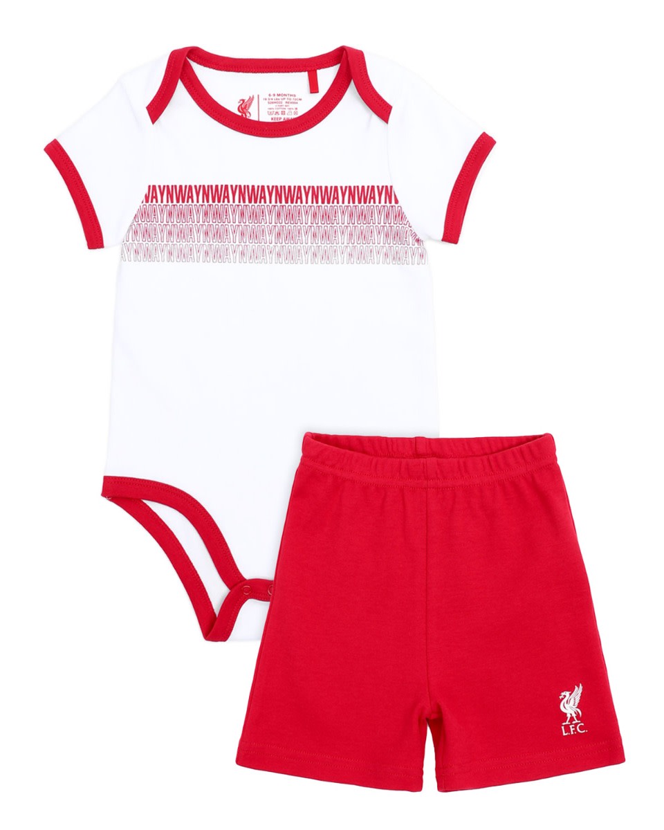 Ensemble body et short LFC pour bébé blanc et rouge - Image 1