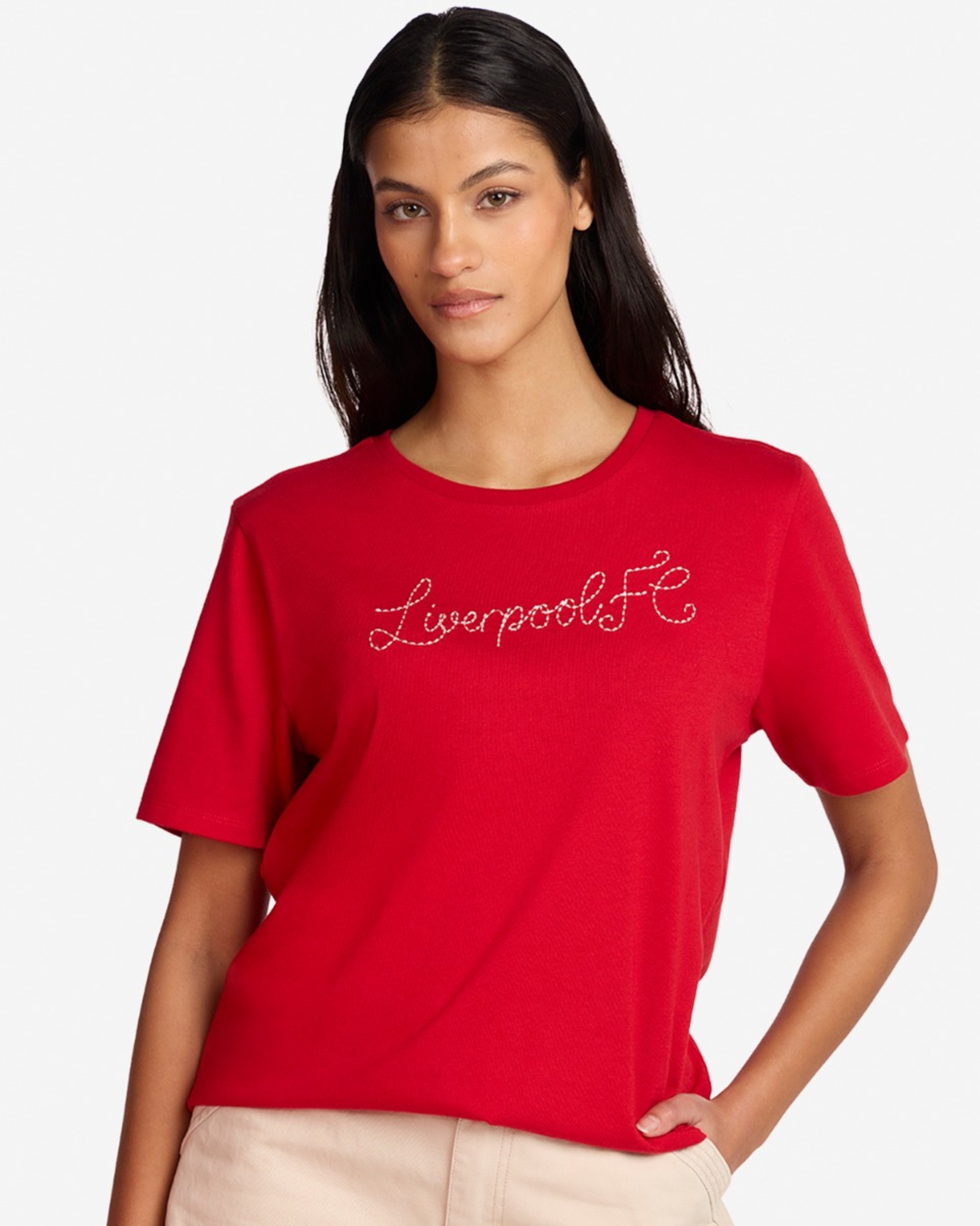 เสื้อยืดเย็บสตรีรุ่น LFC สีแดง - Image 1