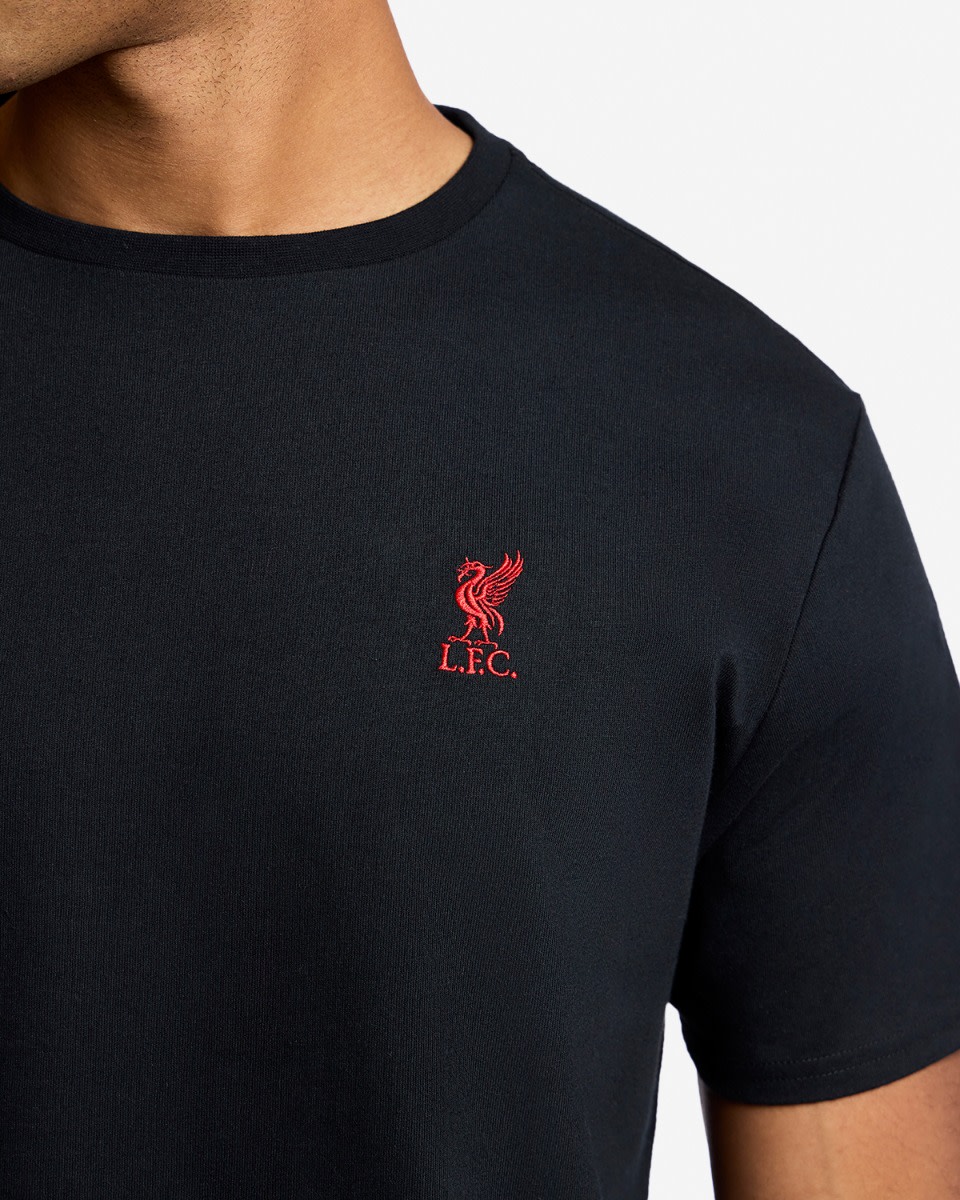 LFC Adults Liverbird Embroidered Tee Black - Image 2