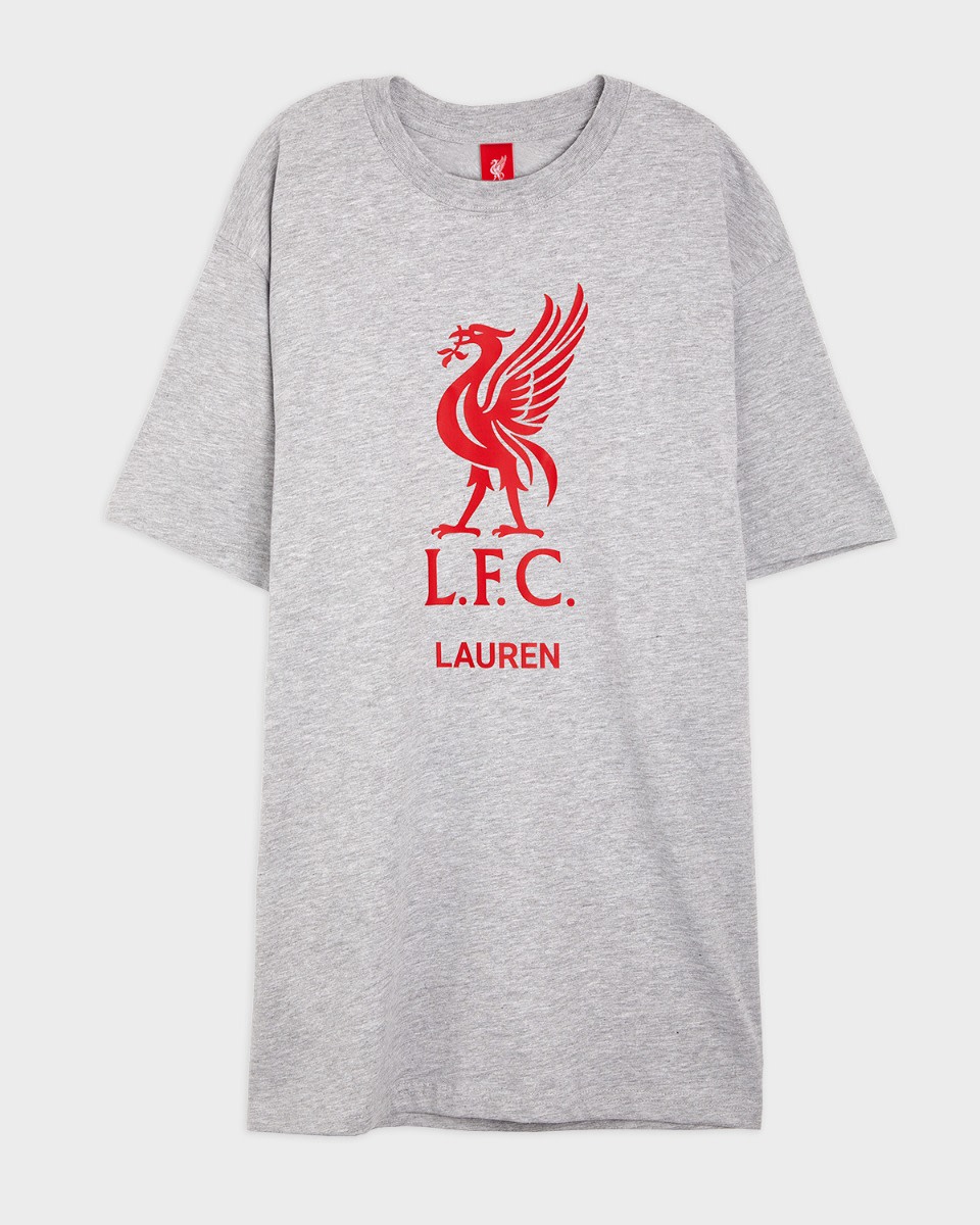 LFC Red Liverbird personlig grå T-shirt - Image 2