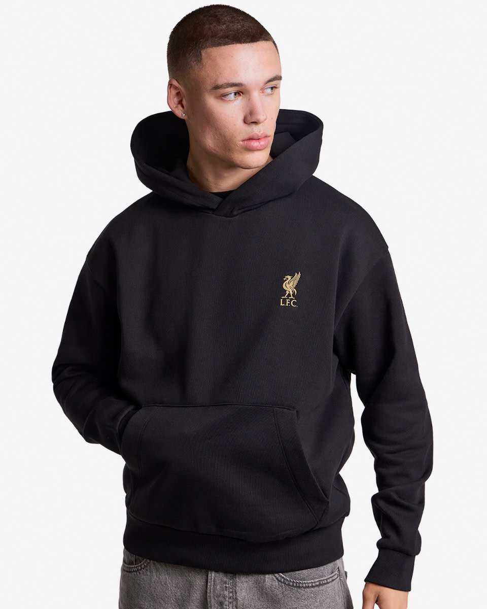 LFC Mens Champions Trophy Oversized Graphic Hoody Black - Image 2