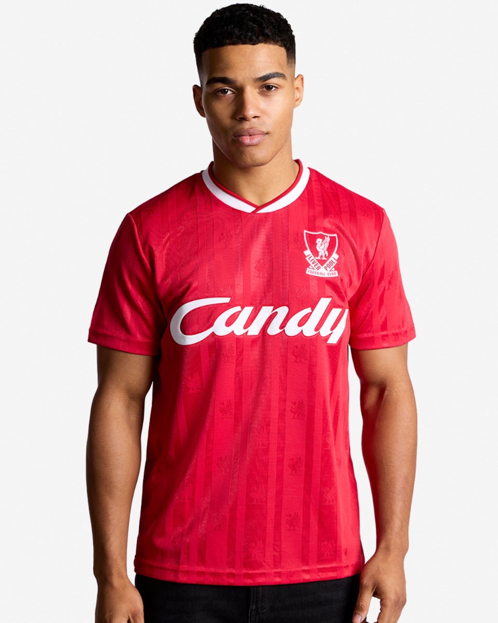LFC เสื้อเชิ้ตโฮมสำหรับผู้ใหญ่ย้อนยุค 87-89 ลูกอมแดง - Image 1