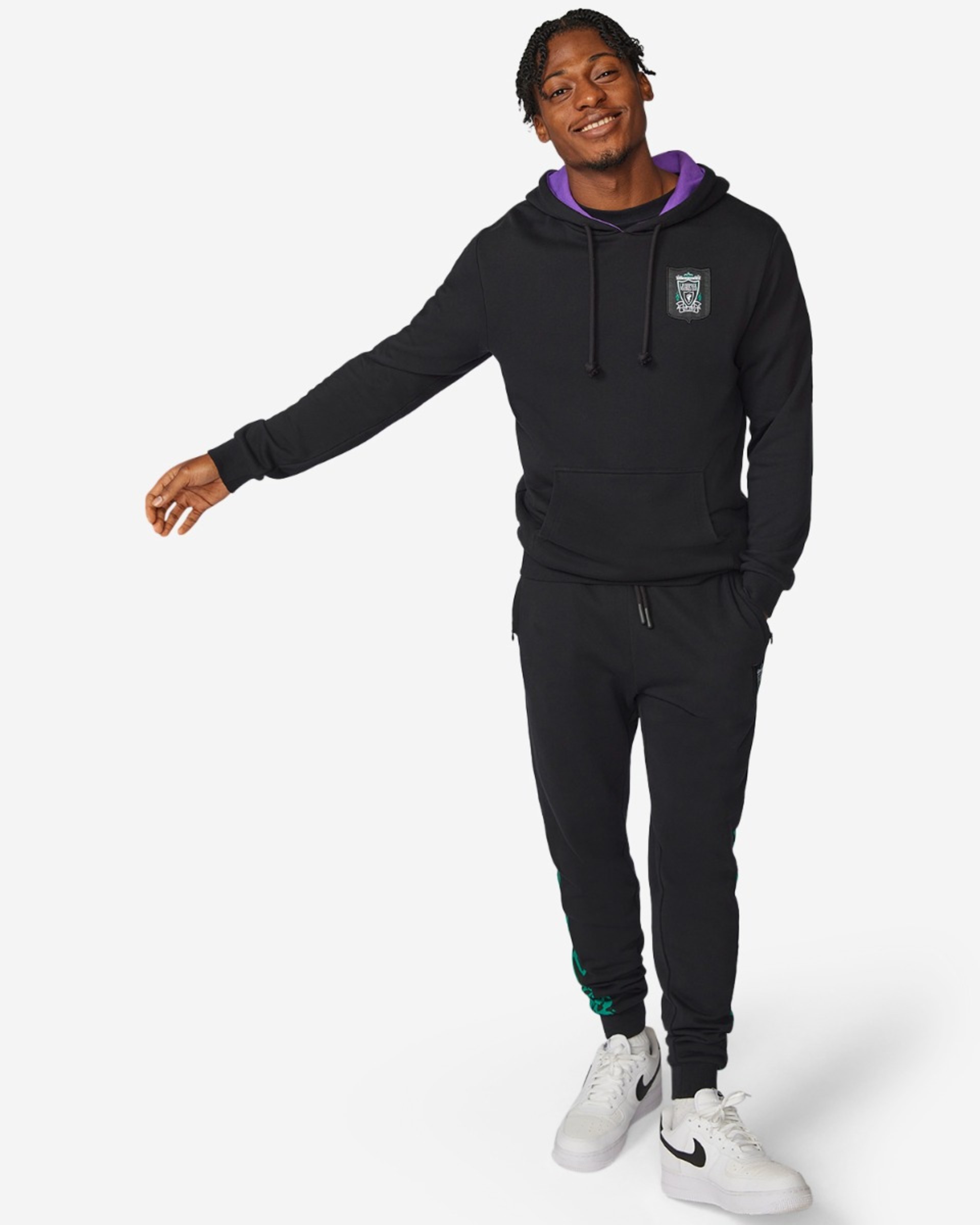 Sudadera con capucha estampada para hombre LFC 95 negra - Image 4