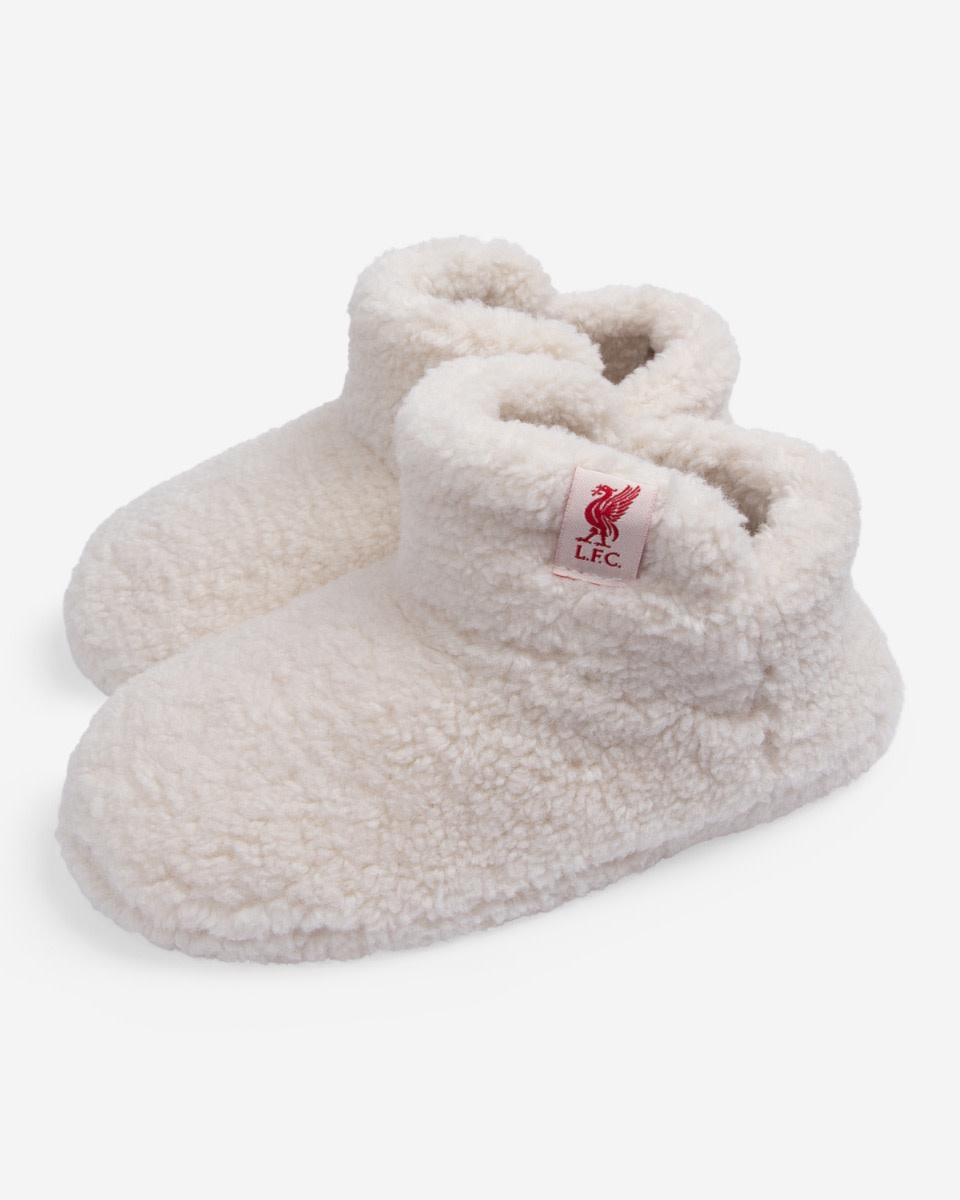 LFC Junior Girls Boot Slippers Ecru - Image 1