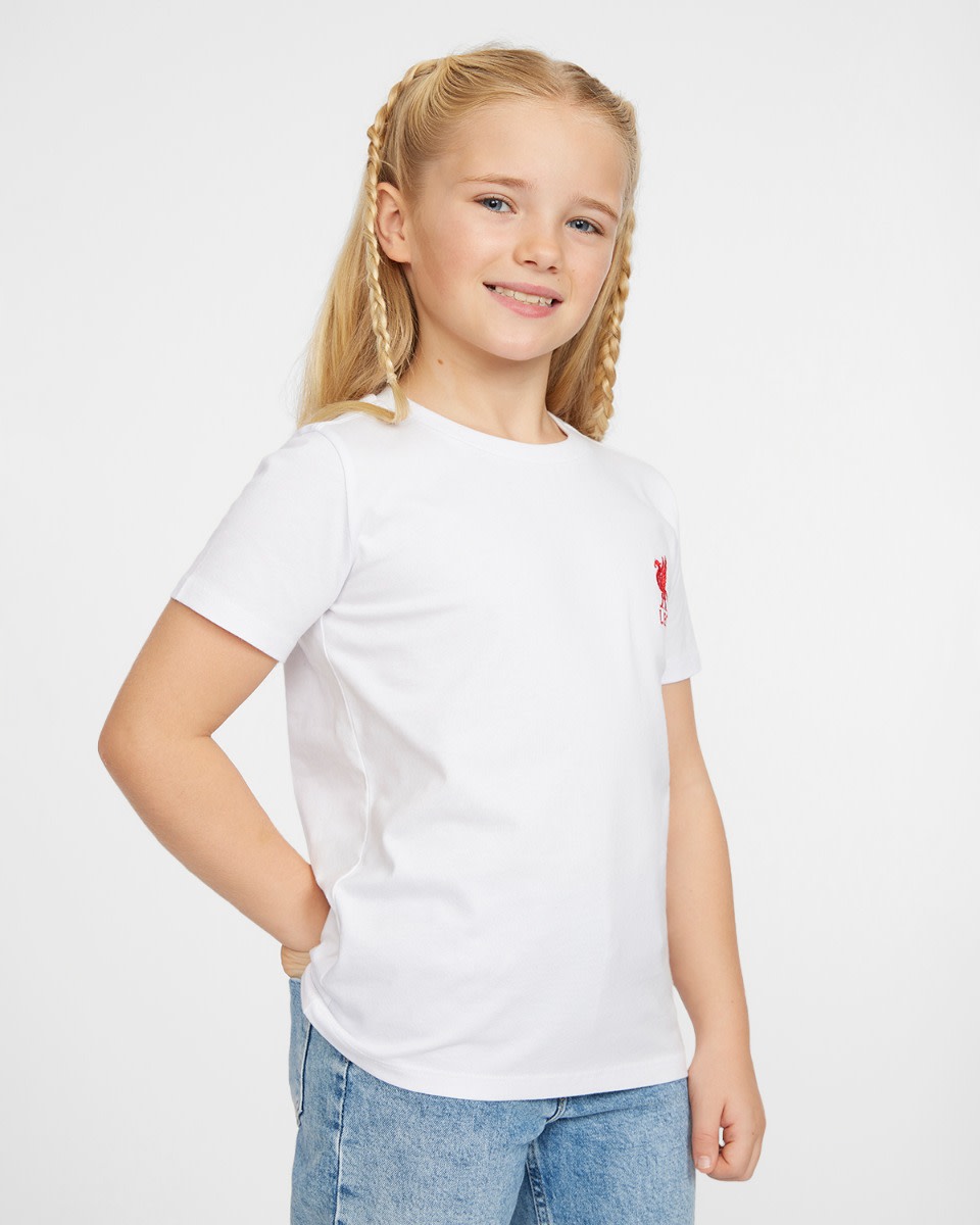 LFC Liverbird Junior Broderad Vit T-shirt - Image 3
