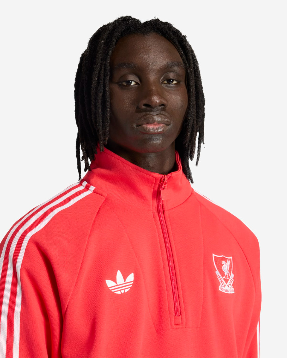LFC Adidas Originals Herren-Top mit halbem Reißverschluss, Rot - Image 4